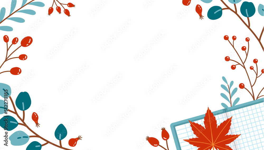 Autumn flat design vector background fall leaves Autumn flat design vector background fall leaves