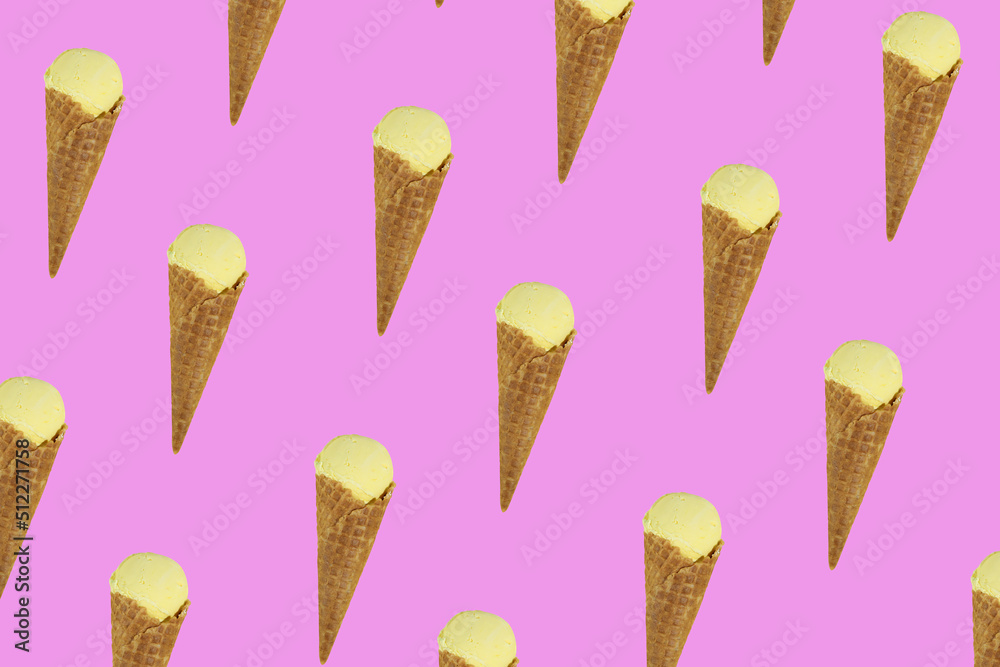 Bright and colorful background with ice cream Bright and colorful background with ice cream