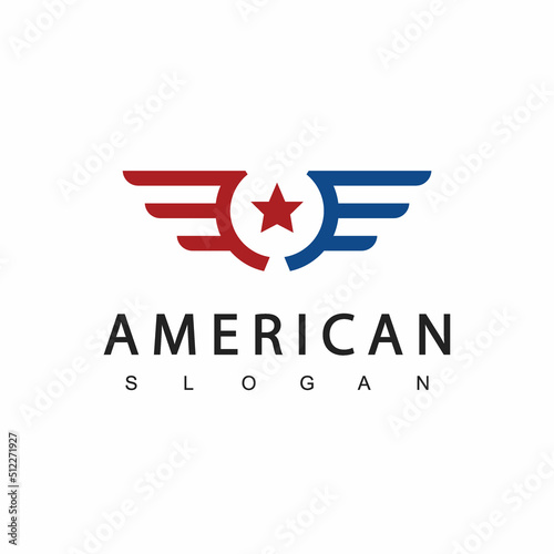 American Logo Design Template, Suitable for Military, Security, Clothing Line,Sport Team, Patriotic etc.