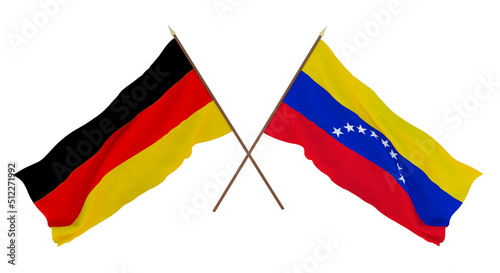 Background for designers  illustrators. National Independence Day. Flags Germany and Venezuela