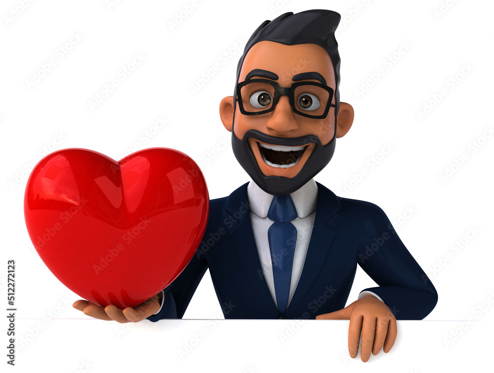 Fun 3D cartoon illustration of an indian businessman Fun 3D cartoon illustration of an indian businessman