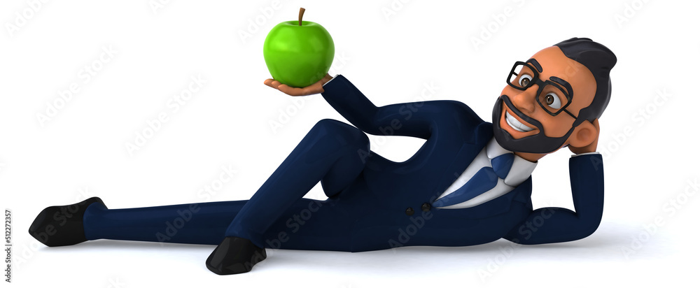 Fun 3D cartoon illustration of an indian businessman