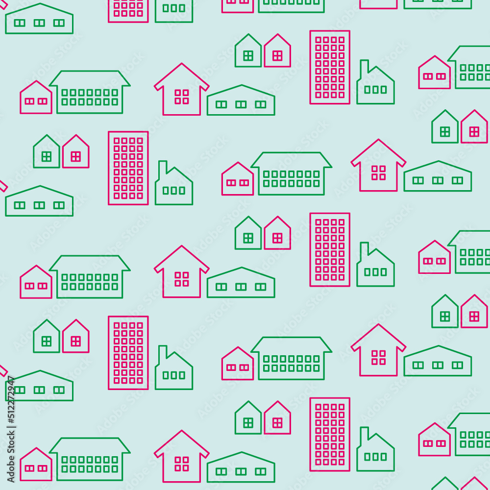 Seamless city scape pattern - Vector	