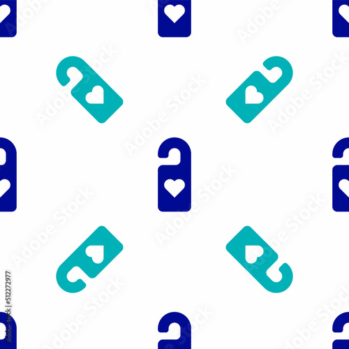 Free Download Blue Please do not disturb with heart icon isolated seamless pattern on white background. Hotel Door Hanger Tags. Vector - GFXLoad