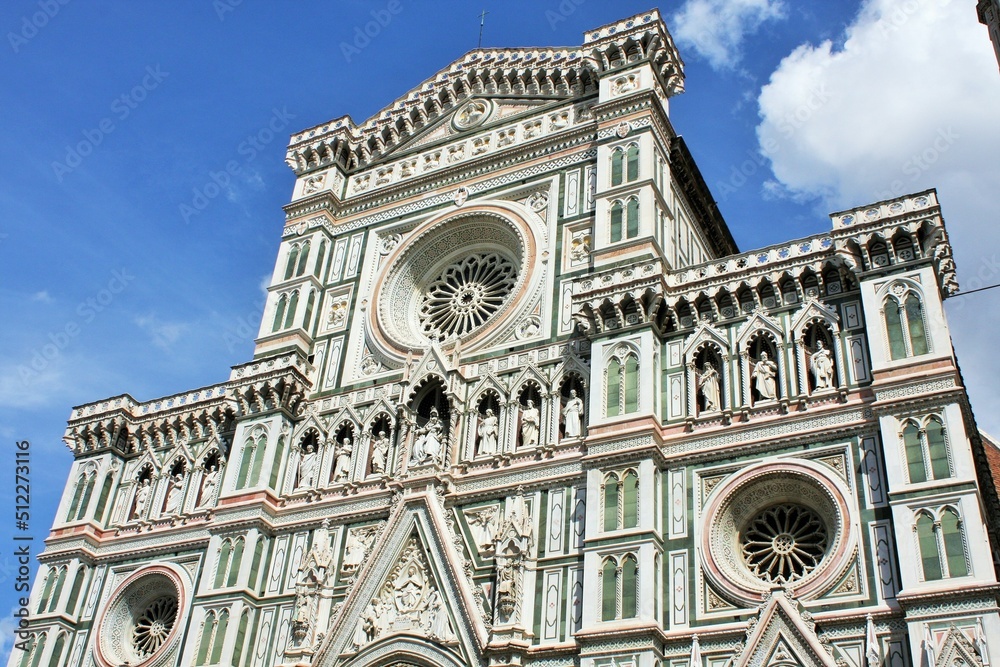 Fototapeta premium Florence's Cathedral, the Duomo - The cathedral named in honor of Santa Maria del Fiore is a vast Gothic structure built on the site of the 7th century.