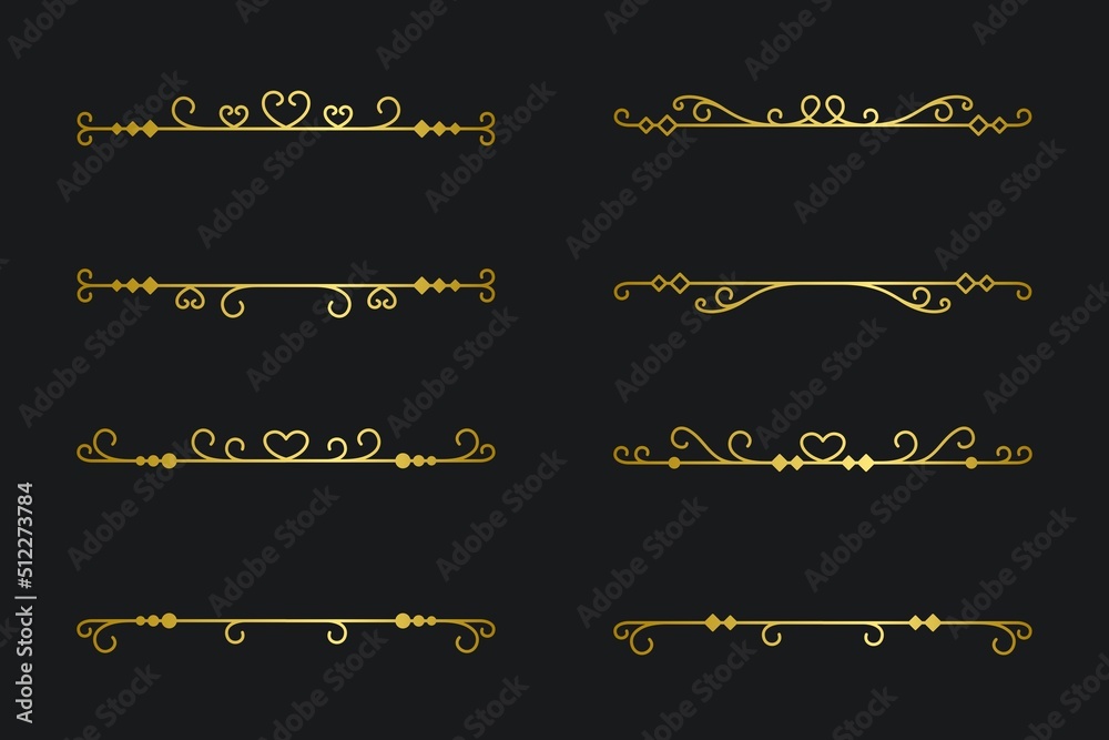 Set of simple divider line frame border in luxury design. Divider line or text sparator for greeting card, poster, brochure, or invitation design. Set of simple divider line frame border in luxury design. Divider line or text sparator for greeting card, poster, brochure, or invitation design.