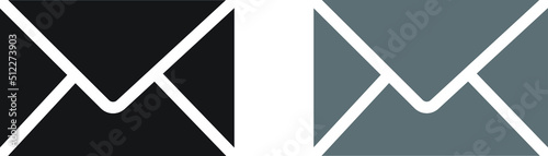 Mail icon in black and grey colors . Envelope sign. vector illustration 