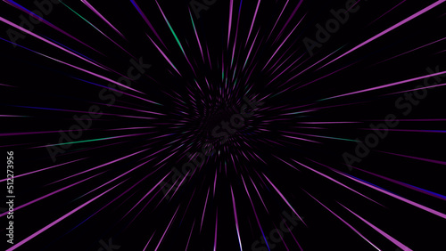 Star Warp in Hyperspace. Space Jump. Vector illustration