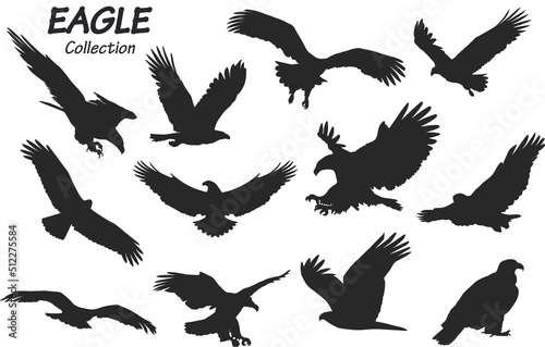 eagle silhouettes set