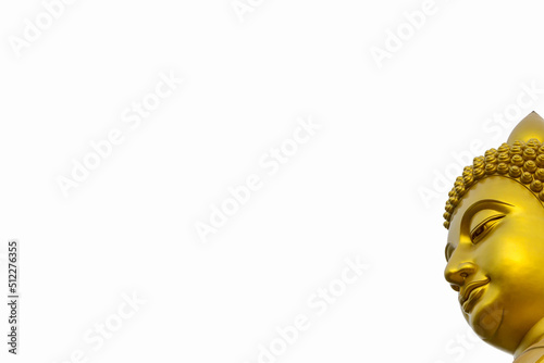 buddha statue isolated on white ,The face of the Buddha image,  photo