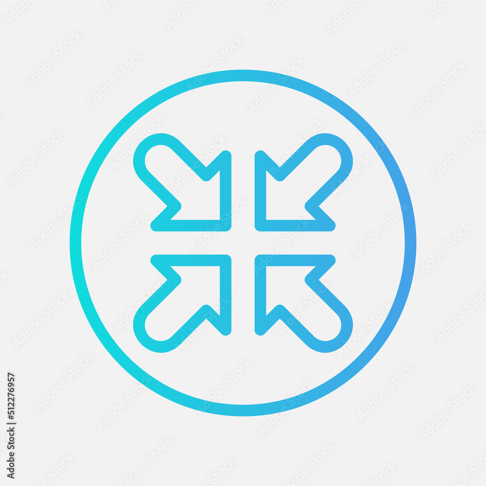 Fototapeta premium Minimize icon in gradient style about user interface, use for website mobile app presentation