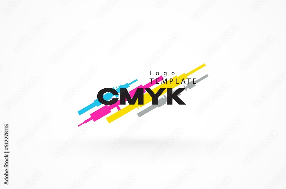 Cmyk logo template print polygraphy theme stripes Stock Vector | Adobe ...