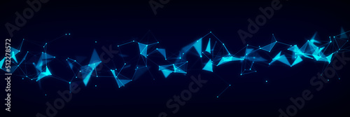 Futuristic global network connection structure. Cyber security digital data flow. Science background concept. 3D rendering.