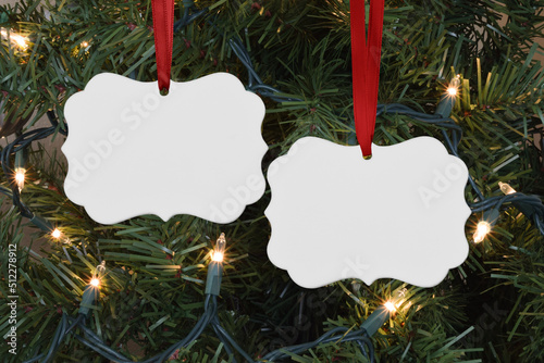 Two Sided Benelux Christmas Ornament Mockup photo