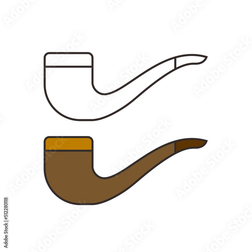 Hand drawn tobacco pipe vector template