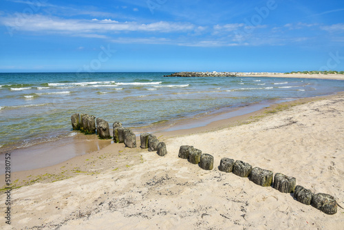Fototapeta Naklejka Na Ścianę i Meble -  beautiful beach and the Baltic Sea, Jaroslawiec in Poland
