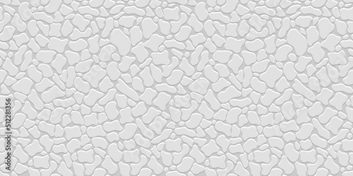 Pebbles stones white grey background, 3d style texture