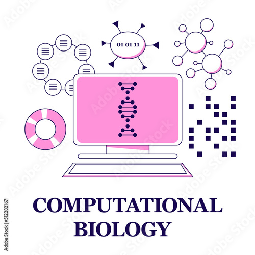 Computational biology concept. The latest science of our time.