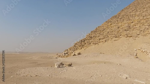 View of the unique ancient construction of The Red Pyramid of Dahshur in Egypt photo