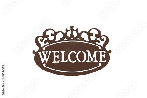 welcome sign isolated on white background