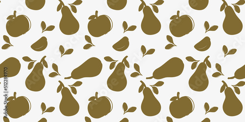 Seamless pattern with apples and pears. Vector illustration