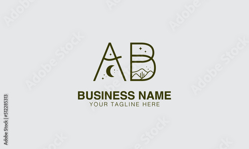 AB initial logo | initial based abstract modern minimal creative logo, vector template image. luxury logotype logo, real estate homie logo. typography logo. initials logo