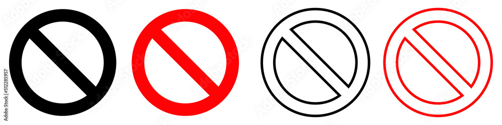 Red and black Stop sign vector icon set. Warning illustration sign collection. entry forbidden symbol. Red and black Stop sign vector icon set. Warning illustration sign collection. entry forbidden symbol.