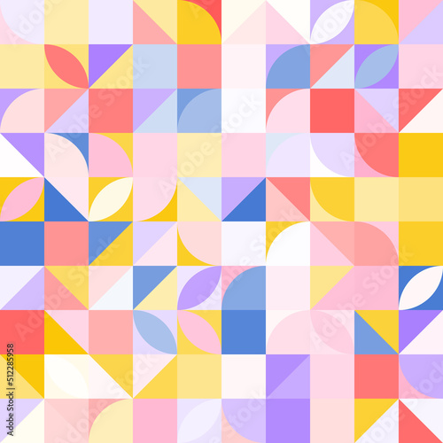 Wallpaper Mural Modern colorful geometric seamless pattern. Abstract background with vibrant colors of pink, purple, yellow, blue, red. Cover design template for advertising, brochure, poster, presentation, flyer Torontodigital.ca