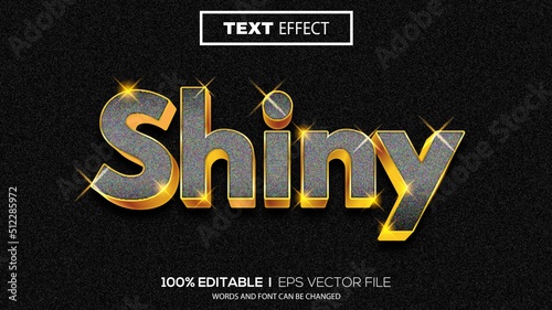 3d editable text effect siny theme premium vector photo