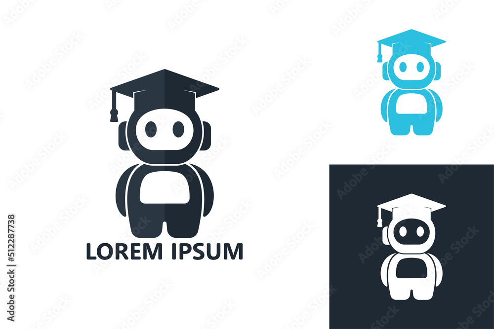 School robot logo template design vector School robot logo template design vector