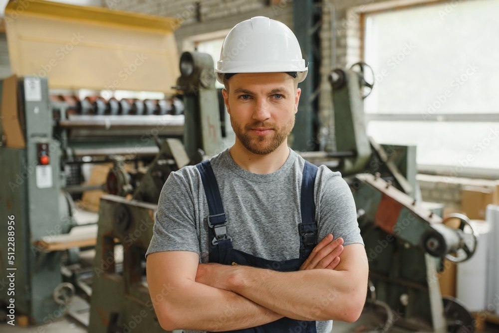 worker in factory on the machine worker in factory on the machine