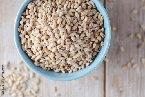 A bowl with raw barley seeds