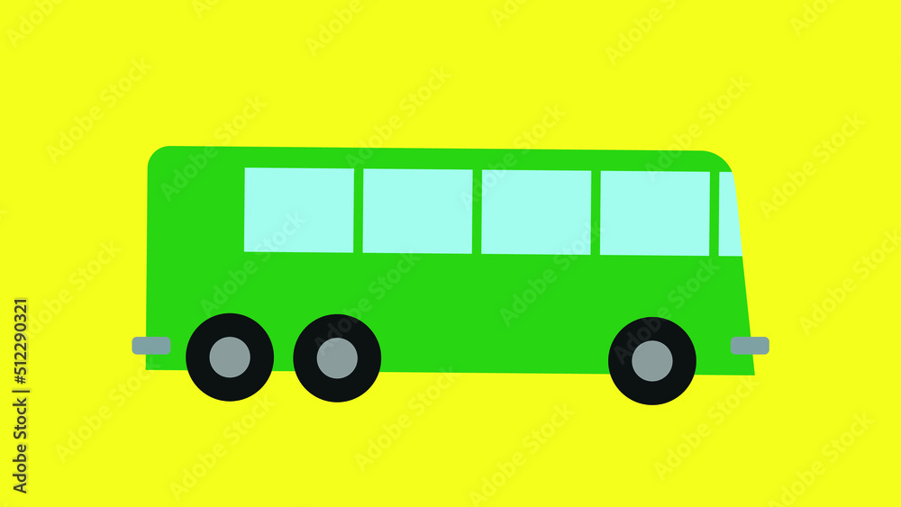 Green six wheeled bus