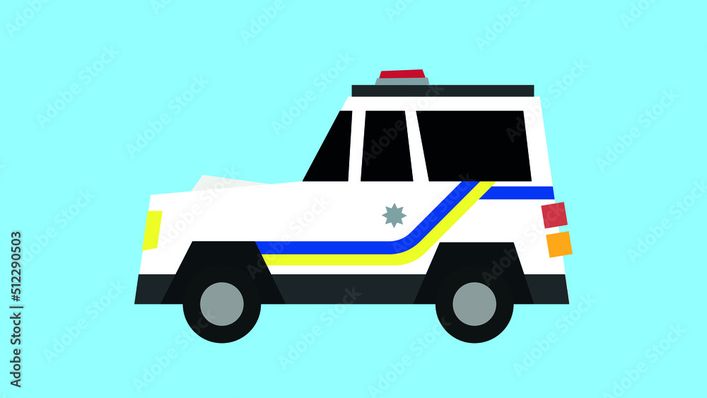 Police off-road car with flasher