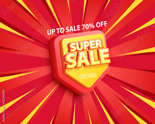 Super sale label up to 70 off on the abstract background