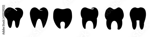 Tooth vector icon set. dentist illustration sign collection. 