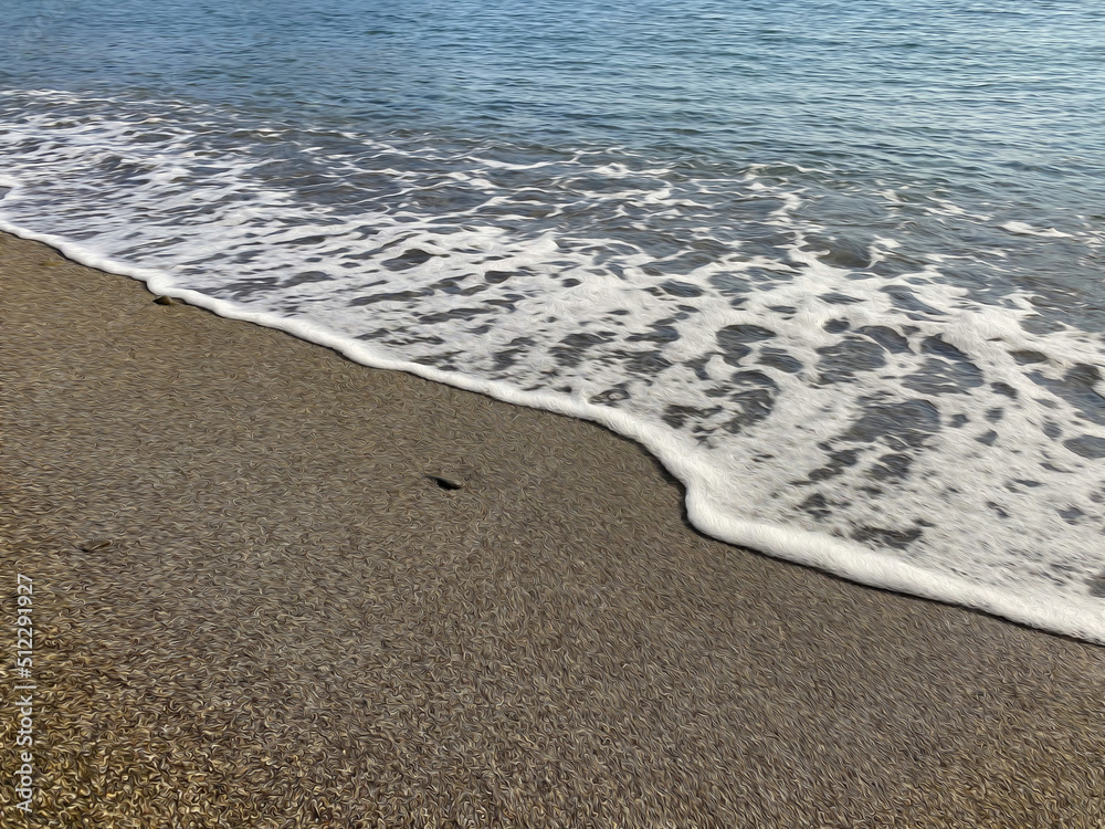 Sandy seashore at sunset. Nature landscape. Sandy seashore at sunset. Nature landscape.