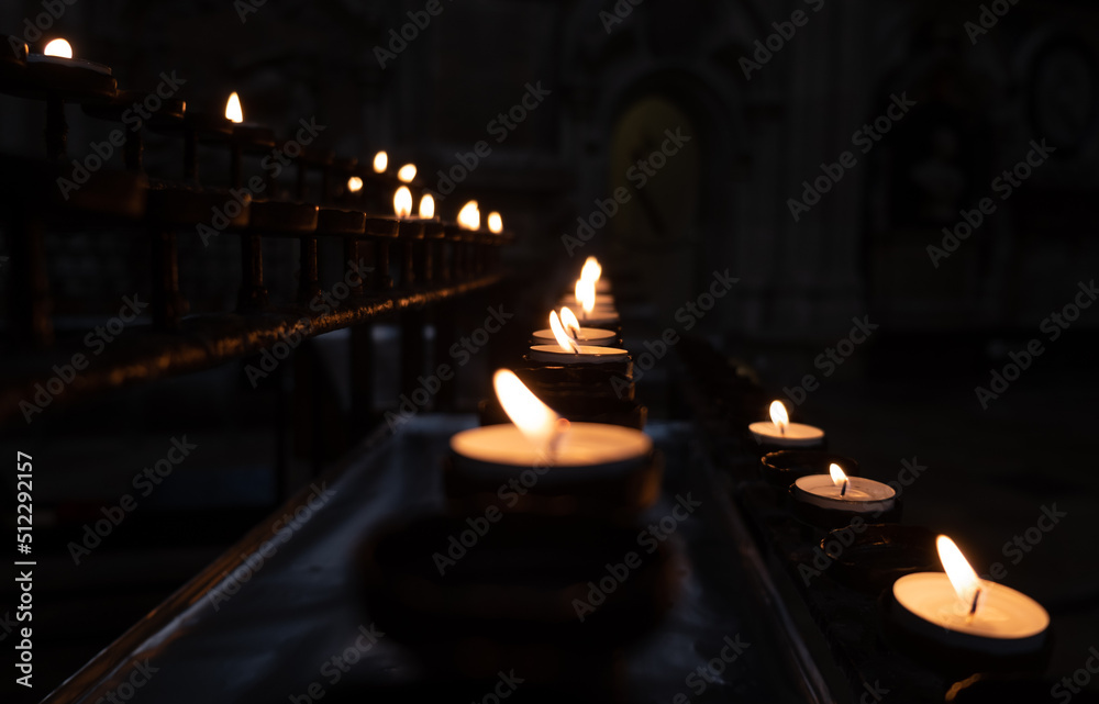 The rows of candles at the Catholic cathedral, London The rows of candles at the Catholic cathedral, London