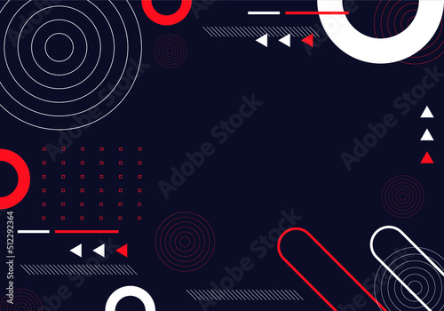Modern dark navy blue abstract memphis style geometric shape background