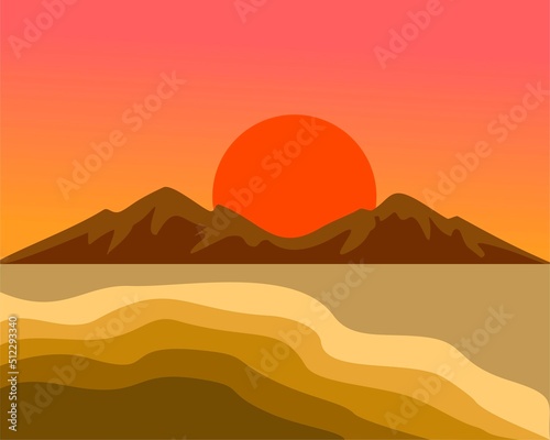 sunset on the desert