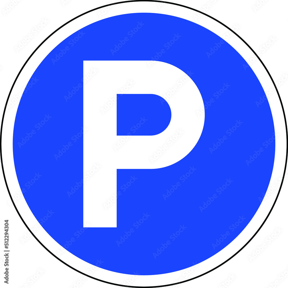 Parking sign with letter P vector illustration Parking sign with letter P vector illustration