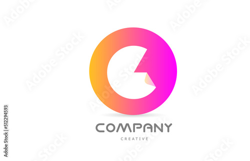 Free Download pink yellow G geometric alphabet letter logo icon design with folded corner. Template design for company or business - GFXLoad