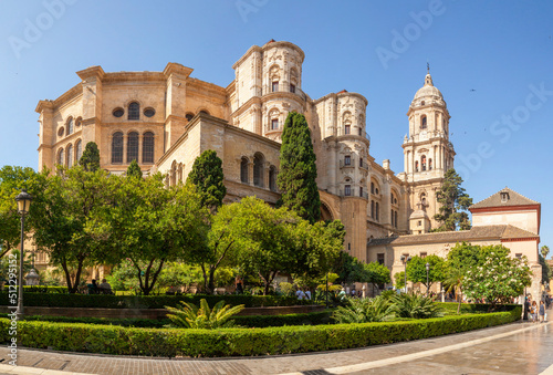 Malaga Cathedral in the city of Malaga in Andalusia, Spain.