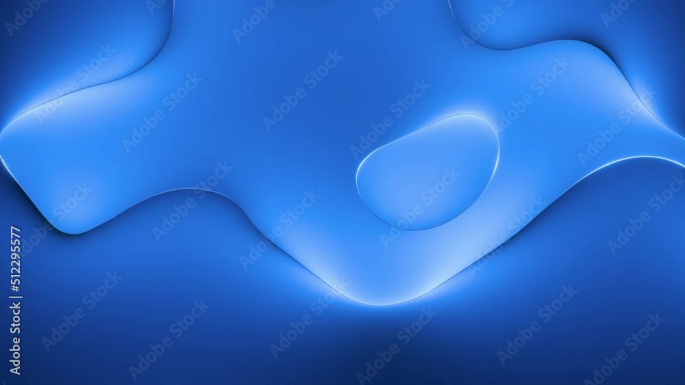endless 3d animation, abstract blue background. Minimal wallpaper with wavy lines and liquid shapes morphing