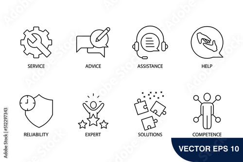 support icons set . support pack symbol vector elements for infographic web