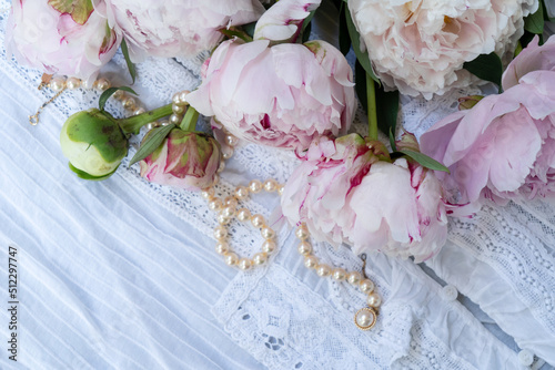 Fresh peonies flowers
