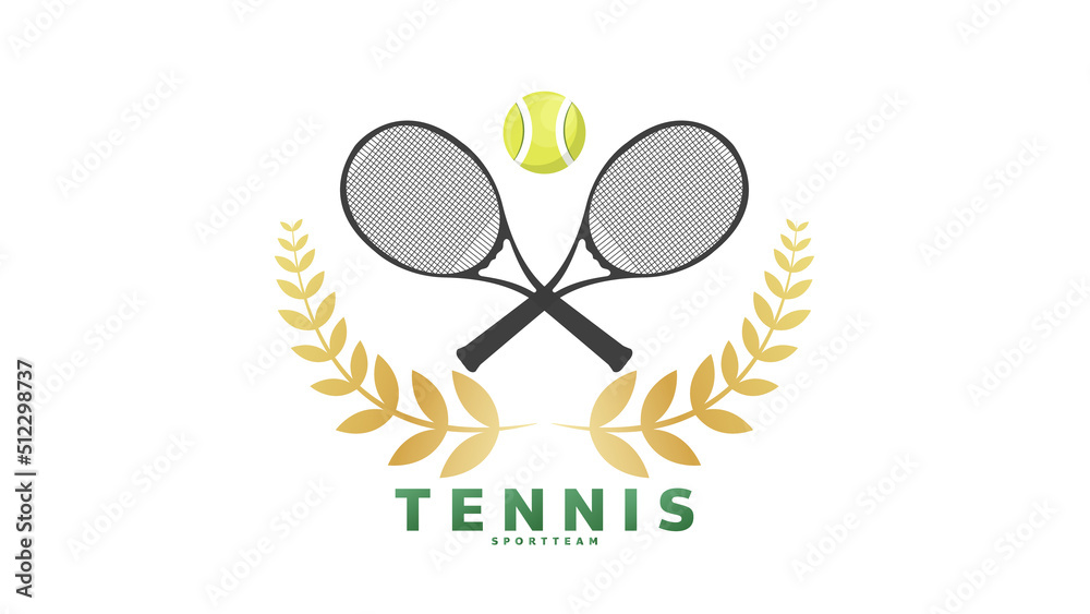 Tennis logo ,tennis ball with racket ,Vector Illustration EPS 10