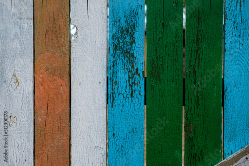 old painted fence, old paint, wood texture