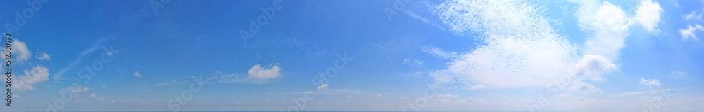 Beautiful panoramic sky and clouds, Cloudscape, Air clouds in the blue sky background. Abstract style for text and design.