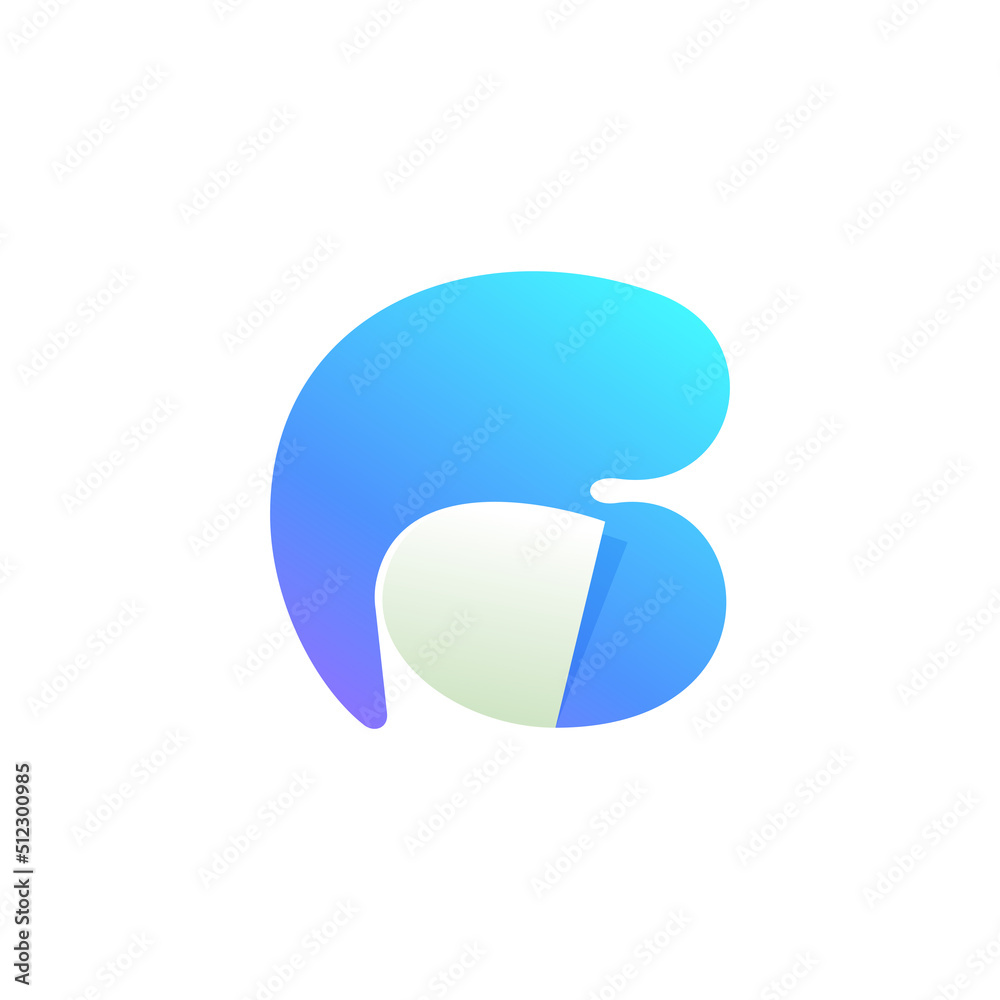 C letter logo with curled corner. Negative space style icon. Colorful gradient note paper. C letter logo with curled corner. Negative space style icon. Colorful gradient note paper.